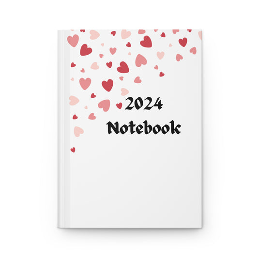 Hearts 2024 Notebook Hardcover Journal Matte