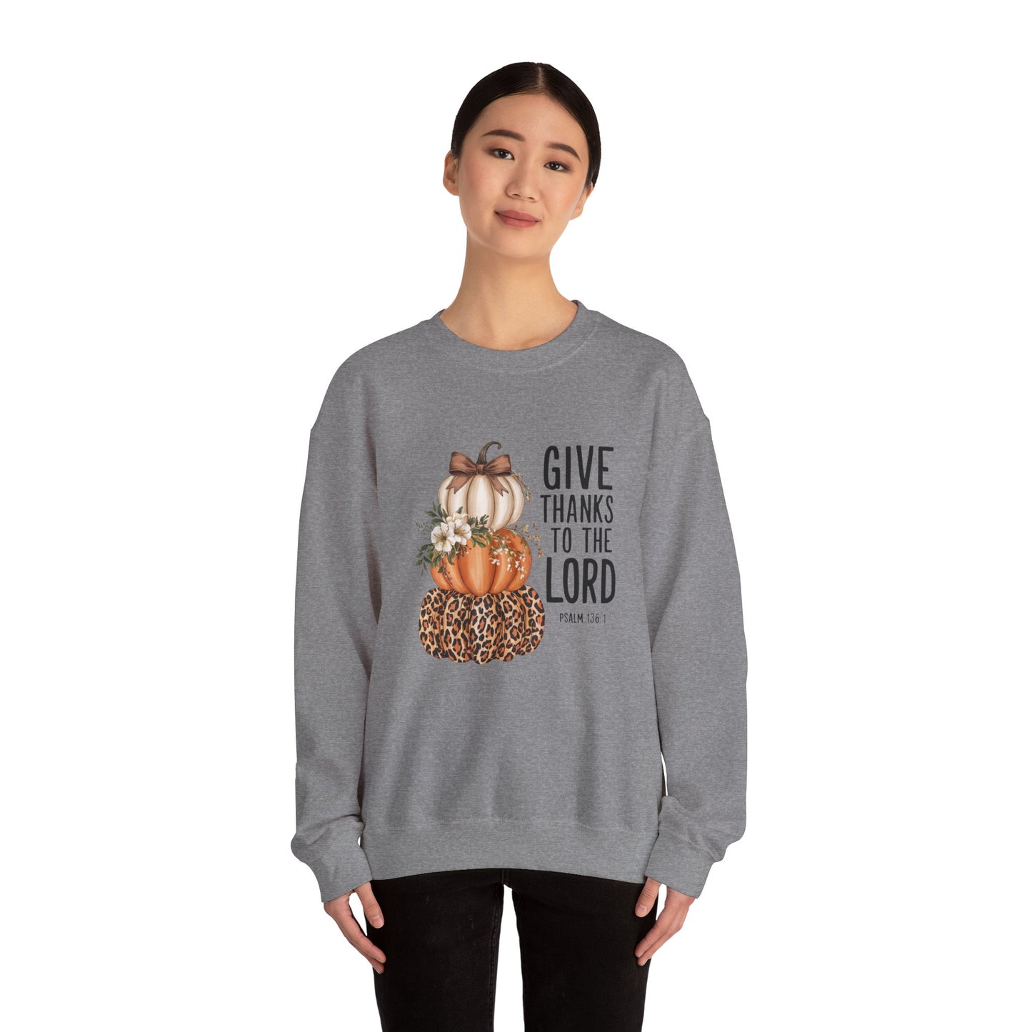 Thankful Pumpkin Crewneck Sweatshirt | Cozy Fall Apparel, Thanksgiving Gift, Christian Sweatshirt, Autumn Fashion, Seasonal Comfort