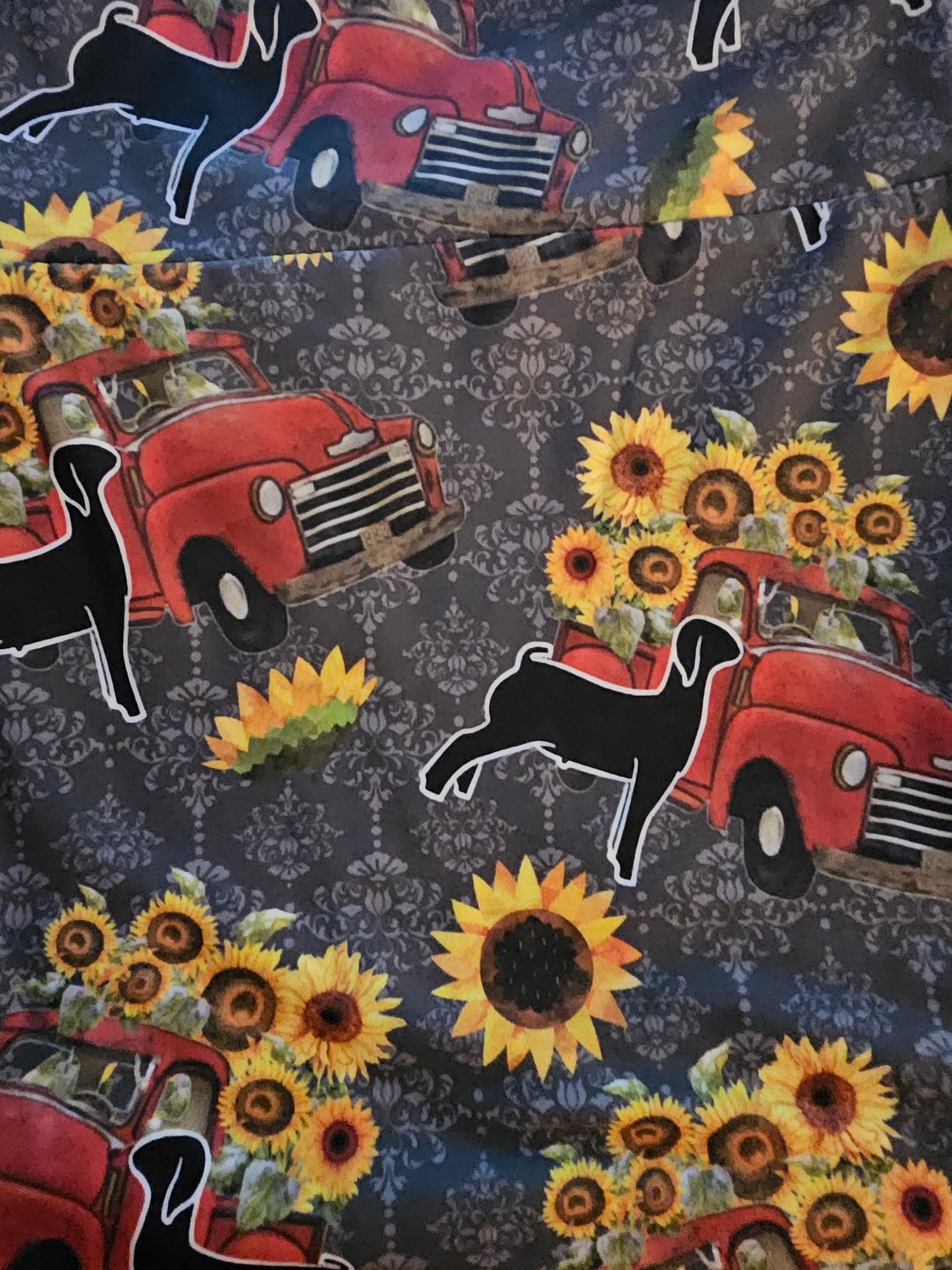 Sunflowers With Red Truck Custom Legging