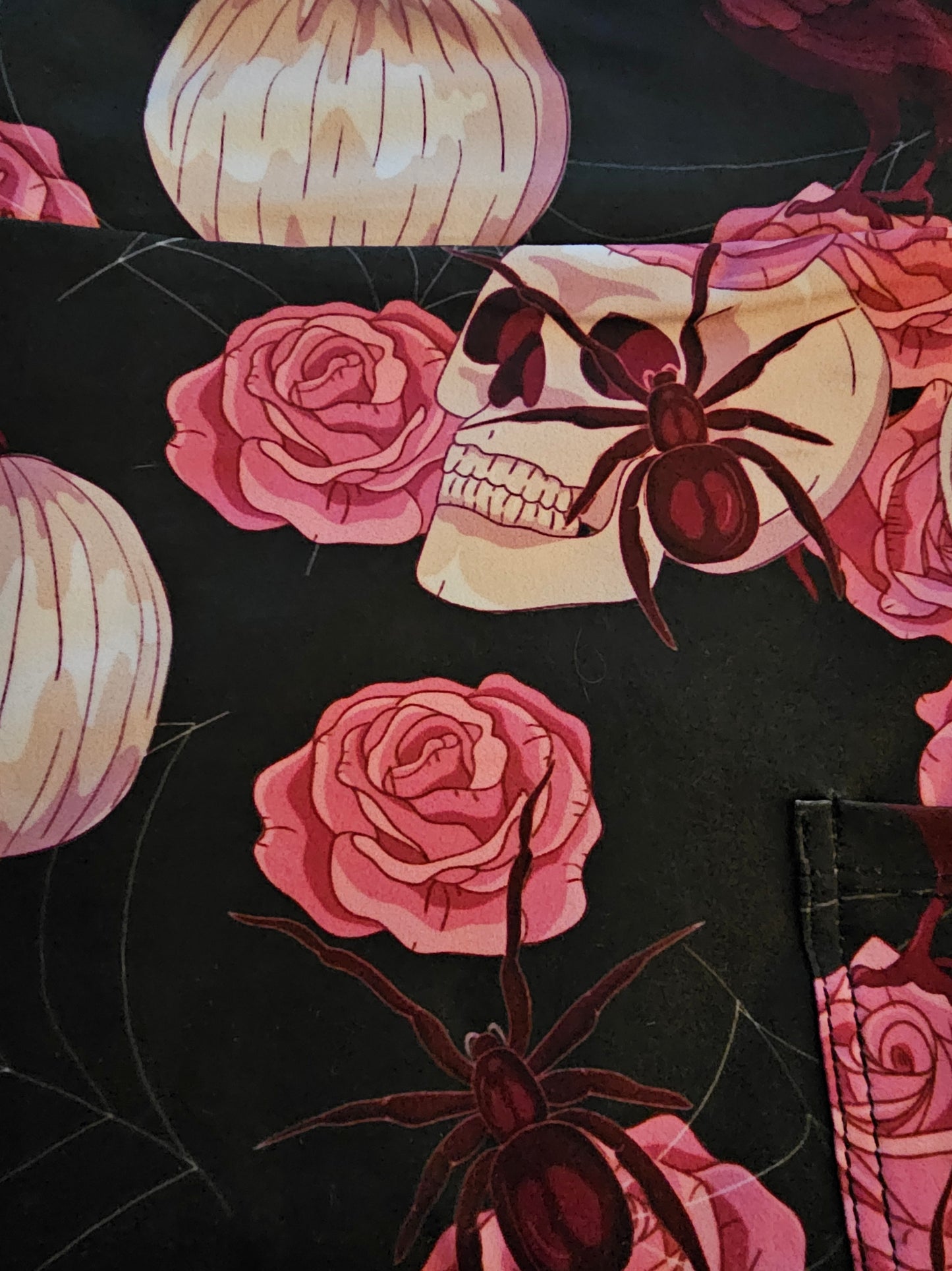 Pumpkins Roses Skulls and Spiders Custom Legging With Pockets