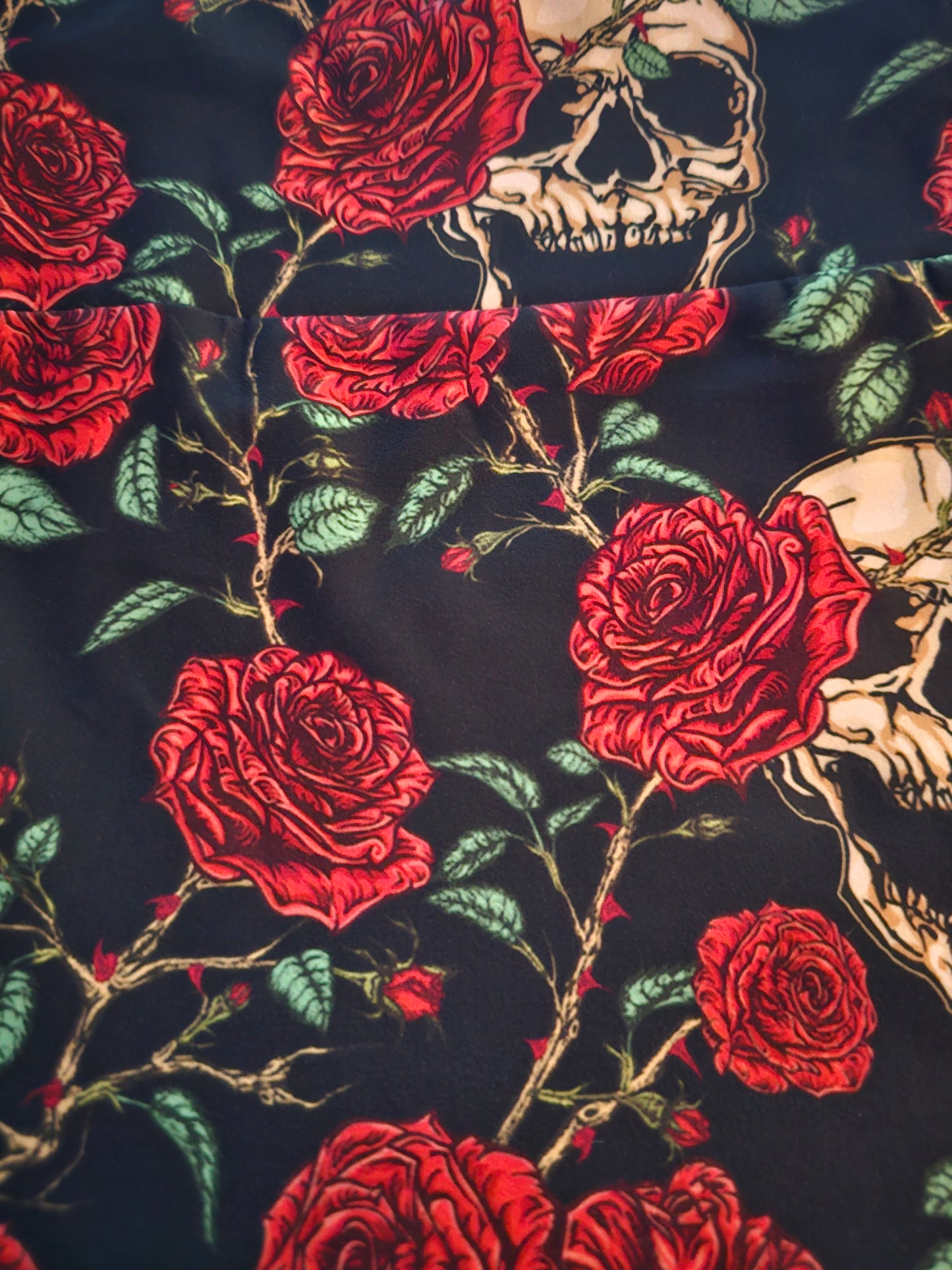 Skulls with Red Roses Custom Legging