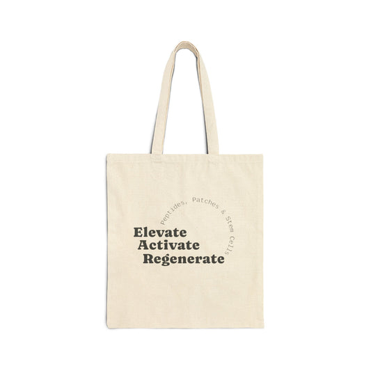 Canvas Tote Bag — "Elevate Activate Regenerate" Motivational Eco Grocery Tote