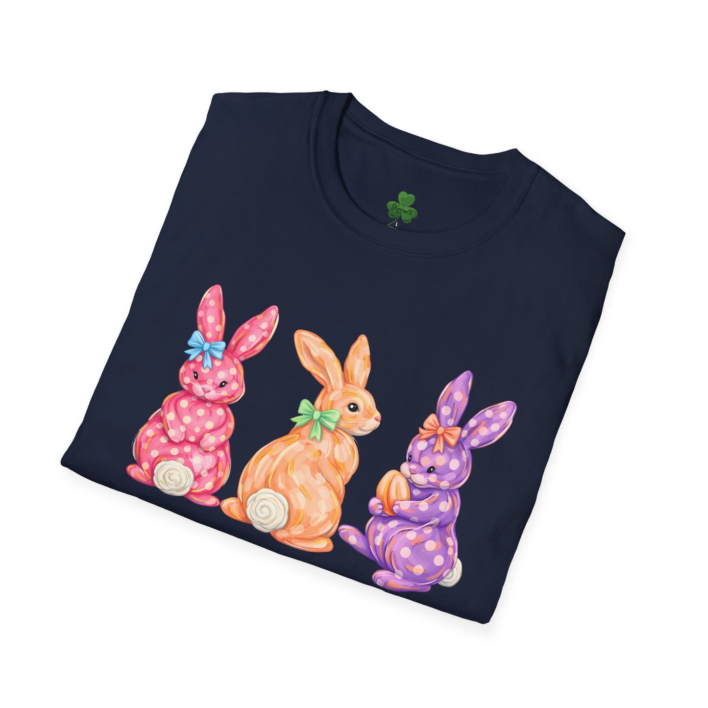 Easter Watercolor Bunny T-Shirt — Trio of Pastel Rabbits