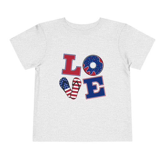 Toddler Love Tee - Cute Tee for Kids, Perfect for Birthdays, 4th of July, Everyday Wear, Adorable Gift, Playtime Outfit