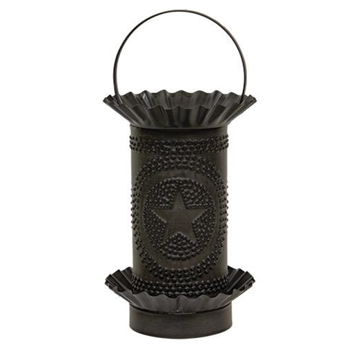 Kettle Black Mini Tart Wax Warmer Melter with Punched Stars - Flameless Plug In