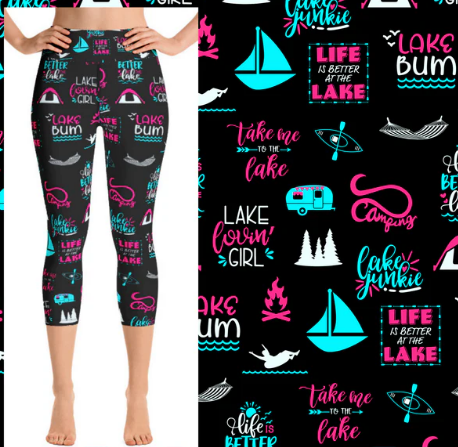 Lake Girl Leggings OS Fits a 0-12 in Women's Pants (FULL LEG)