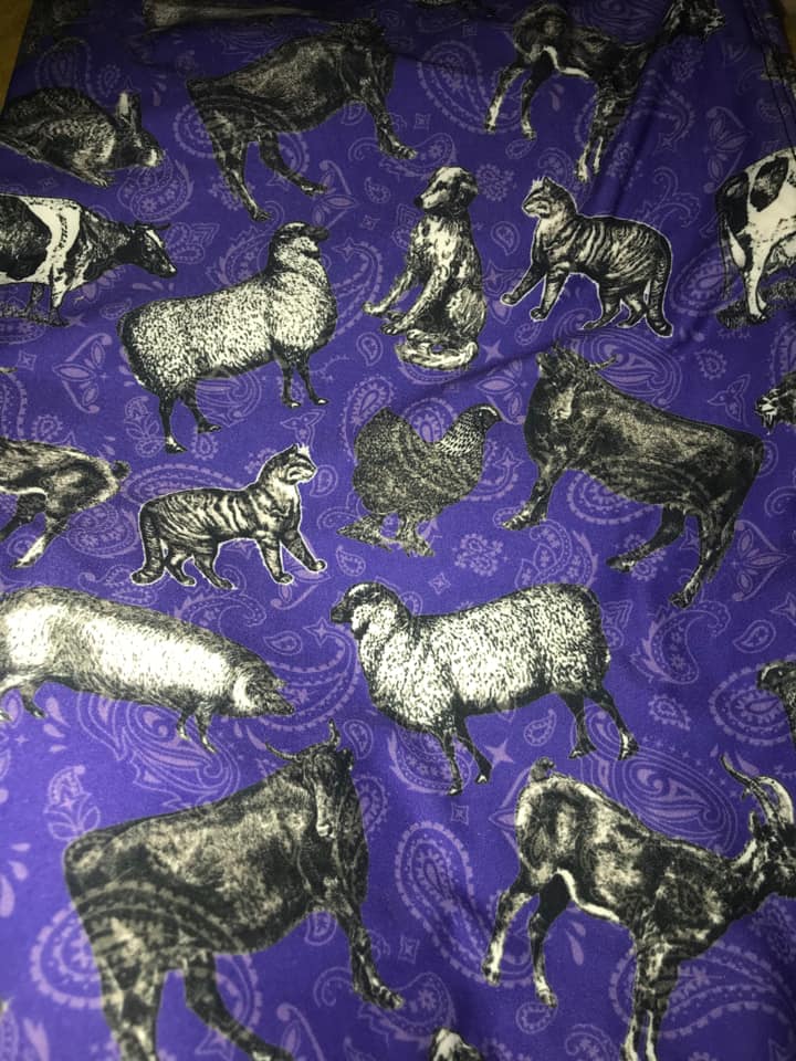 Custom Blue Animals OS Legging