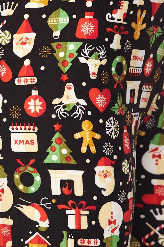 Red Christmas Multi Kids Legging - Keene's