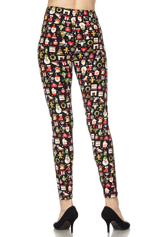 Red Christmas Multi Kids Legging - Keene's