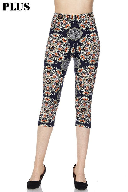 Orange/Green/Purple Capri PS Legging - Keene's