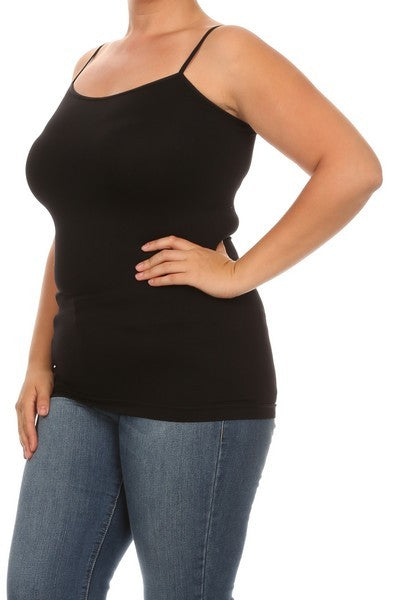 Black Cami Spaghetti Strap Top - Plus Size - Keene's