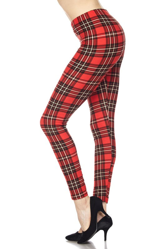 Red Plaid PS Legging - Keene's
