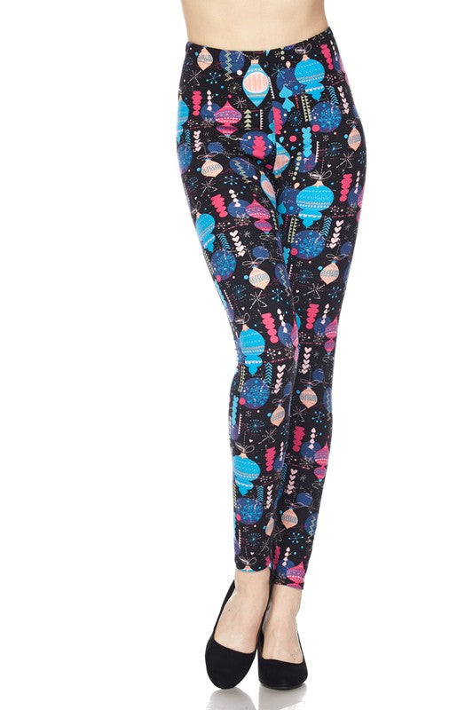 Blue and Pink Ornament EPS Legging - Keene's