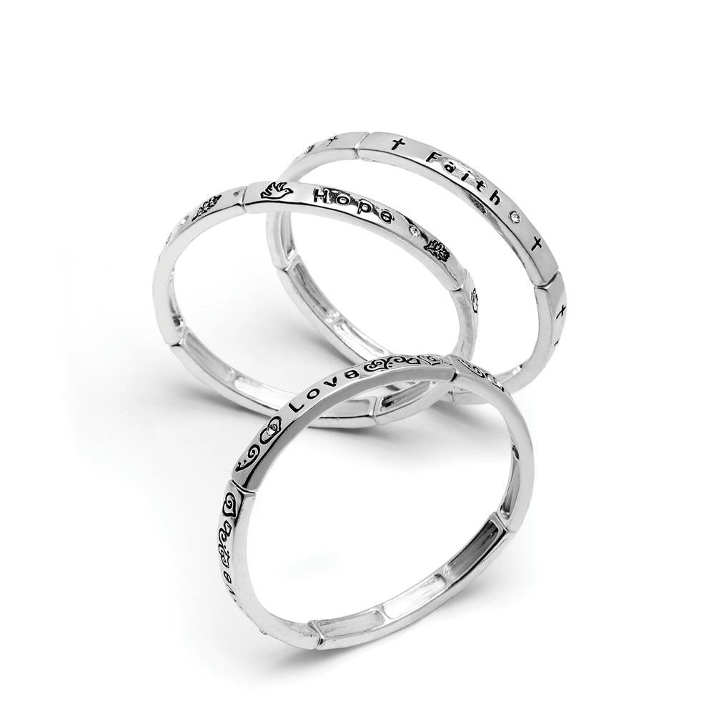 Stretchy Bracelet - Silvertone - Keene's