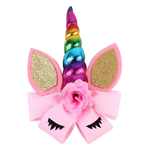 Unicorn Bow Set With Horn 8" (5 Pack) - Keene's
