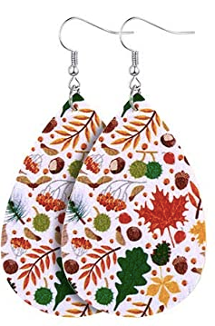 Fall Earrings - Leaves and Nuts - Keene's