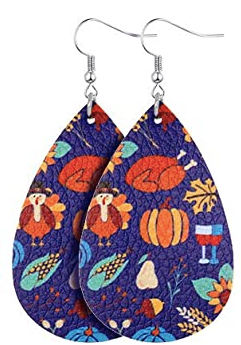 Thanksgiving Earrings - Turkey, Pumpkin and Wine - Keene's