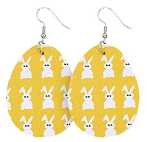 Easter Earrings - Yellow Gold With White Bunny - Keene's