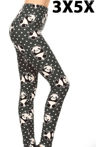 Panda Print 3x-5x Leggings - R989
