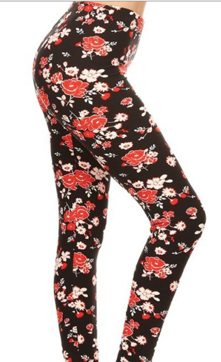 Black Floral Legging EPS 3X4X-R609
