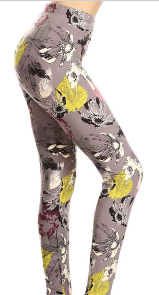 Abstract Flowers Legging EPS LDEX-R891G