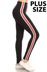 Black 5" Yoga Waist With Stripes PS LT52X-BLACK_YOGA