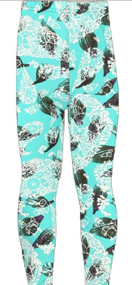 White Lace and Leaves Kids Leggings - KL-R814