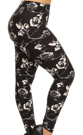 Black Floral Legging PS LDX-R577