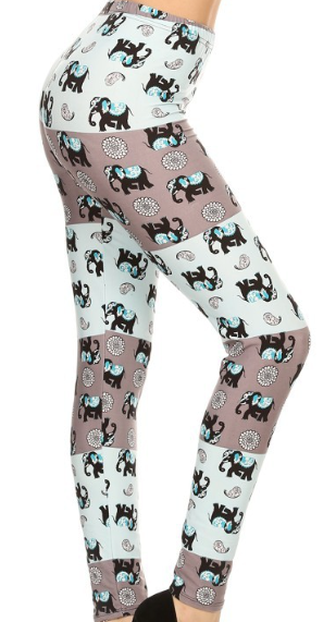 Elephant Print Leggings PS - LDX-R619