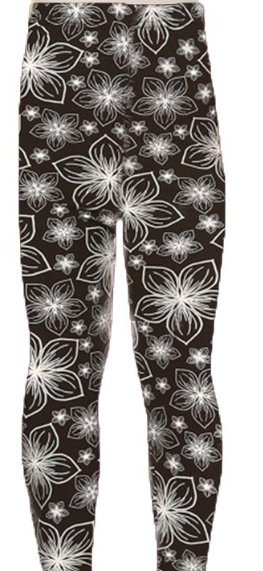 White Flower Kids Leggings - KL-R634