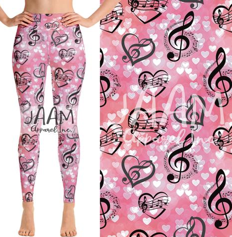 Custom Pink Music Leggings - Keene's