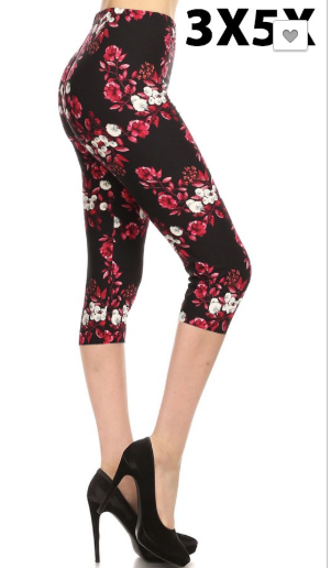 Floral EPS 3x-5x Capri Legging - Keene's