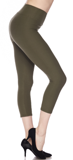 Olive EPS 3x-5x Capri Legging - Keene's