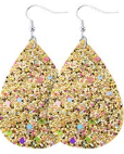 Gold Glitter Teardrop Earring - Keene's