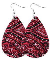 Black Paisley Teardrop Earring - Keene's