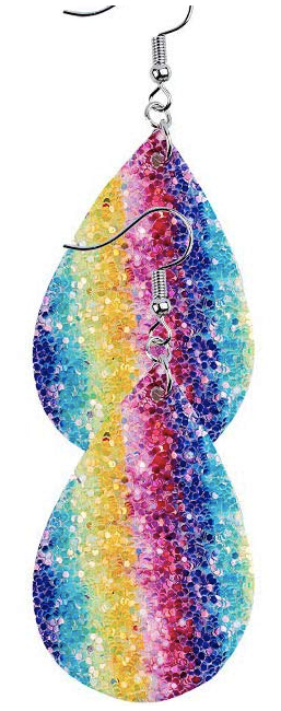 Multi Colored Faux Leather Teardrop Earring - Keene's