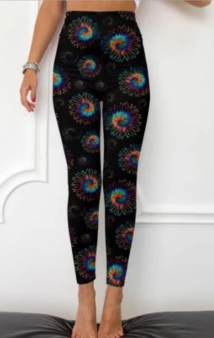 Custom Tie Dye Flowers Capri Legging EPS - Keene's