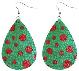 Red Polka Dot Teardrop Earring - Keene's