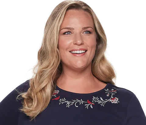 Cardinal Long Sleeve Crewneck Top - 1X or 2X - Keene's