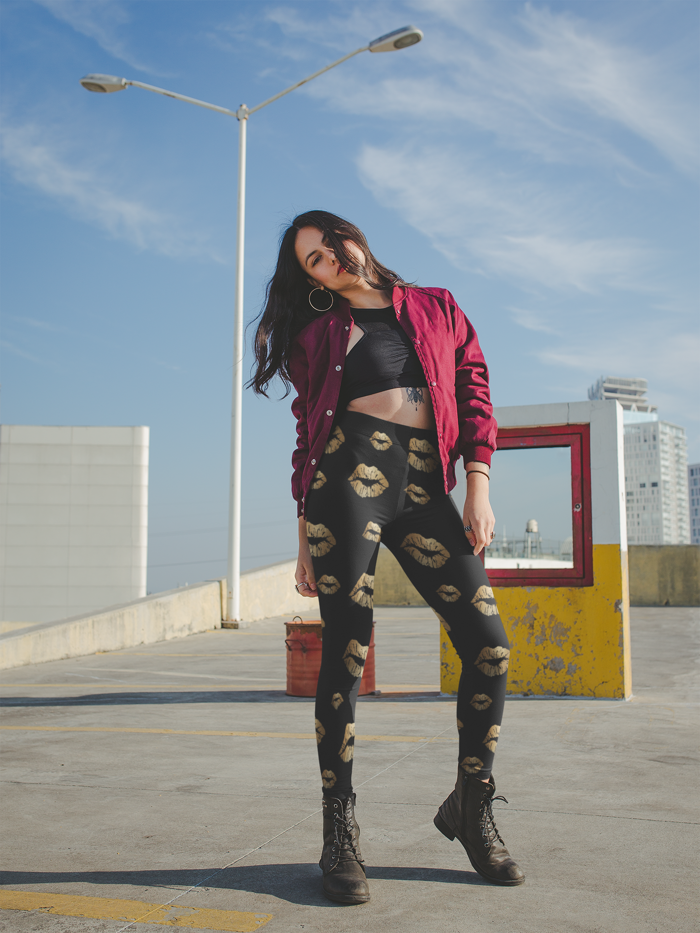 Custom Gold Lips Leggings - Keene's