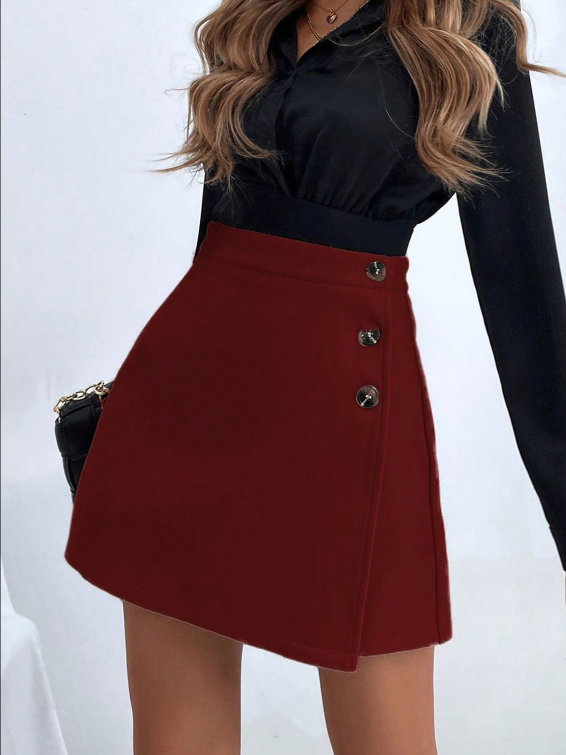 Buttoned Mini Skirt