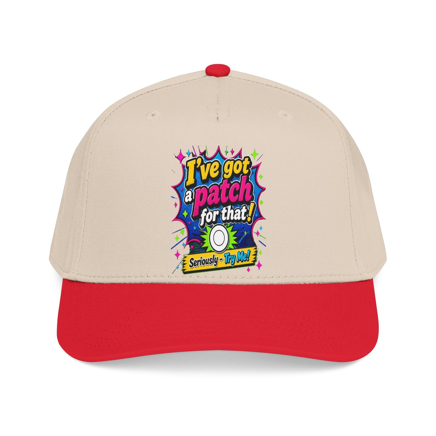 Baseball Cap — "I've Got a Patch for That" Retro Pop Graphic Hat