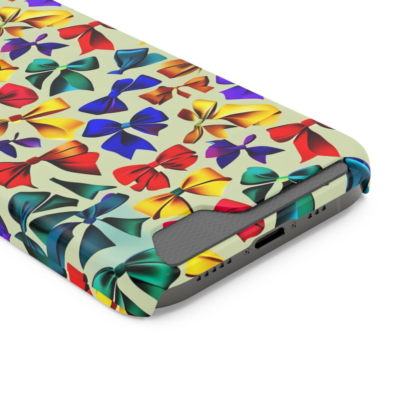 Colorful Bow Pattern Phone Card Case — Slim Wallet Phone Case