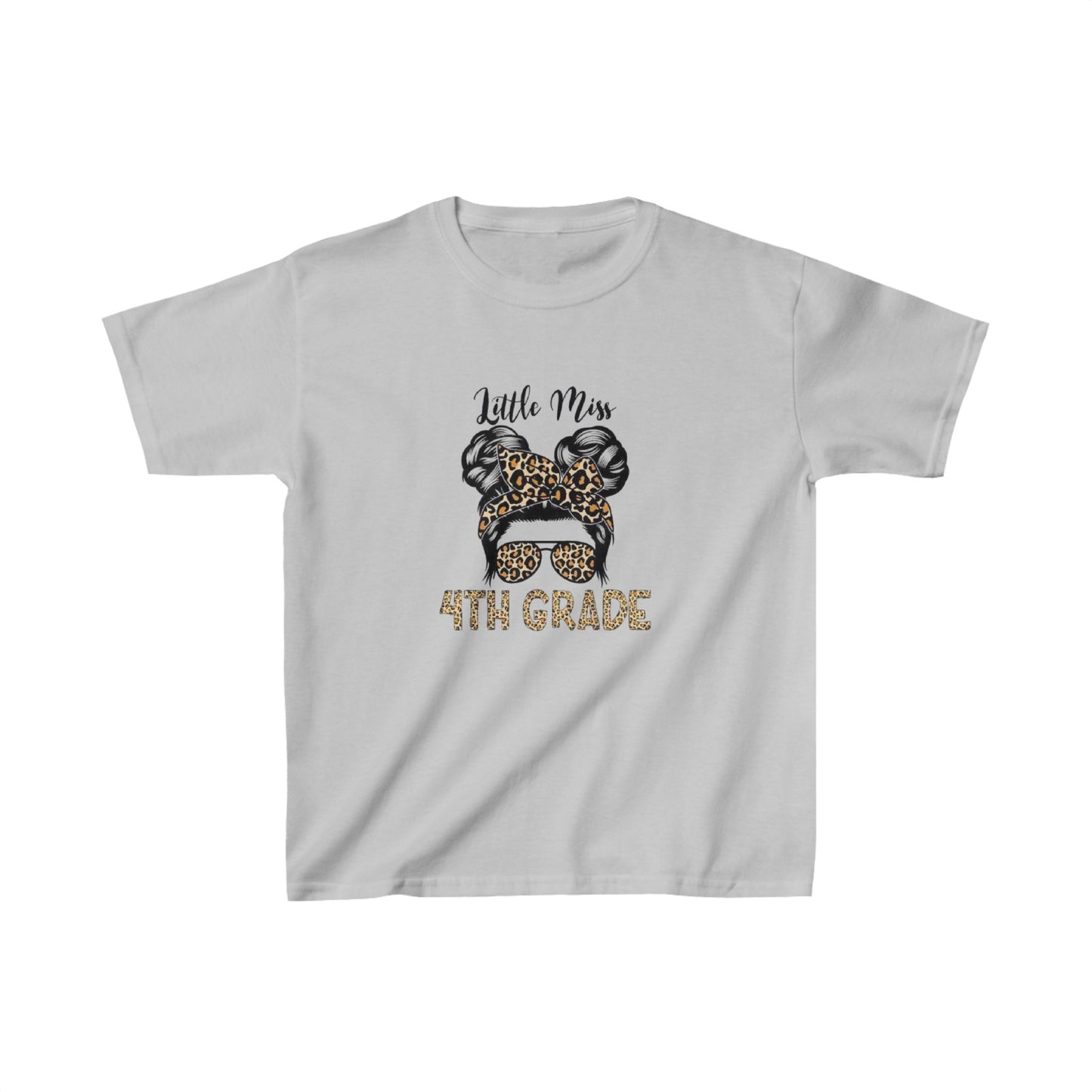 Little Miss 4th Grade in Animal Print Kids Heavy Cotton™ Tee