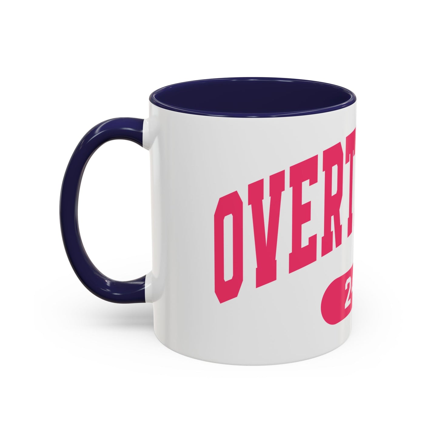 Overthinker 24/7 Accent Coffee Mug — Funny Pink Mental Health Gift