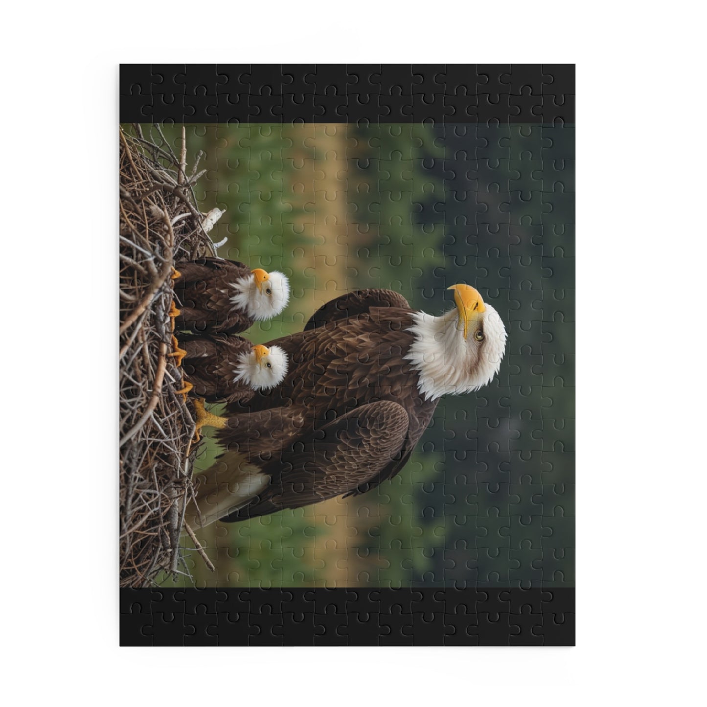 Bald Eagle Family Puzzle – 120/252/500-Piece Wildlife Jigsaw