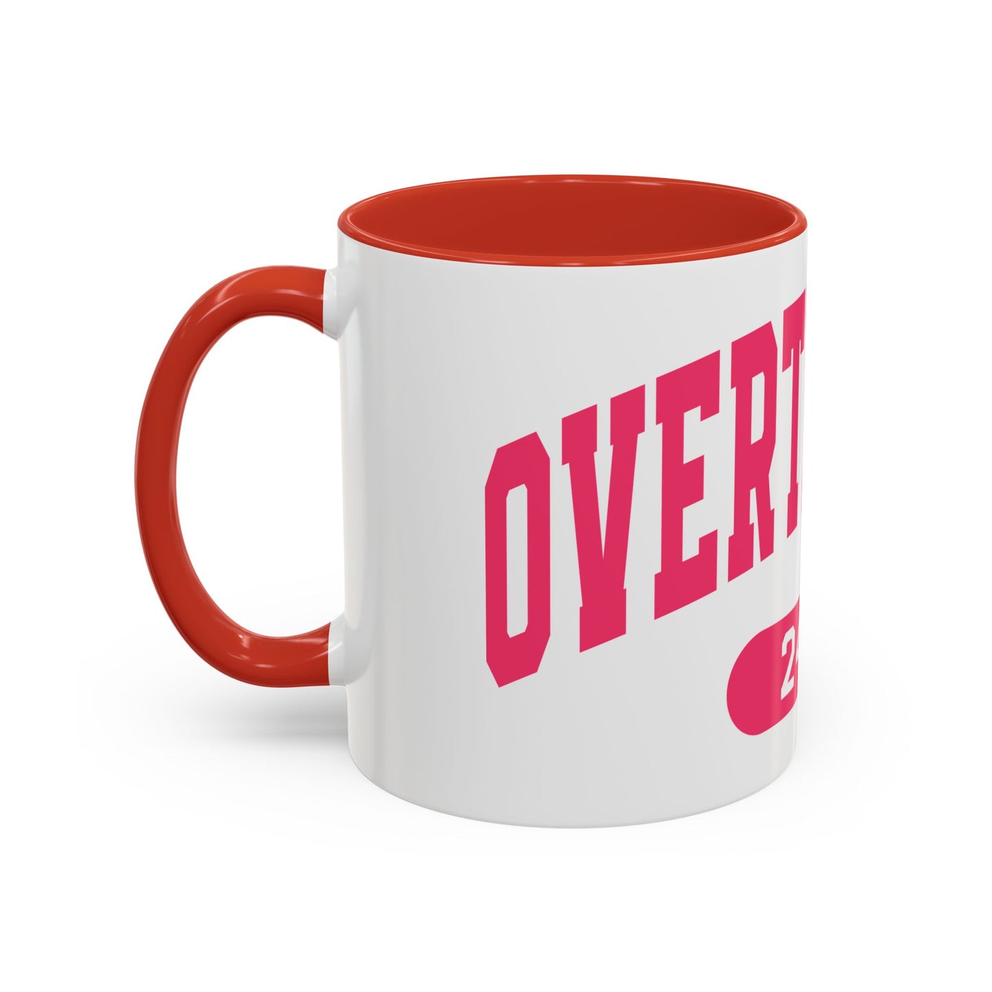 Overthinker 24/7 Accent Coffee Mug — Funny Pink Mental Health Gift