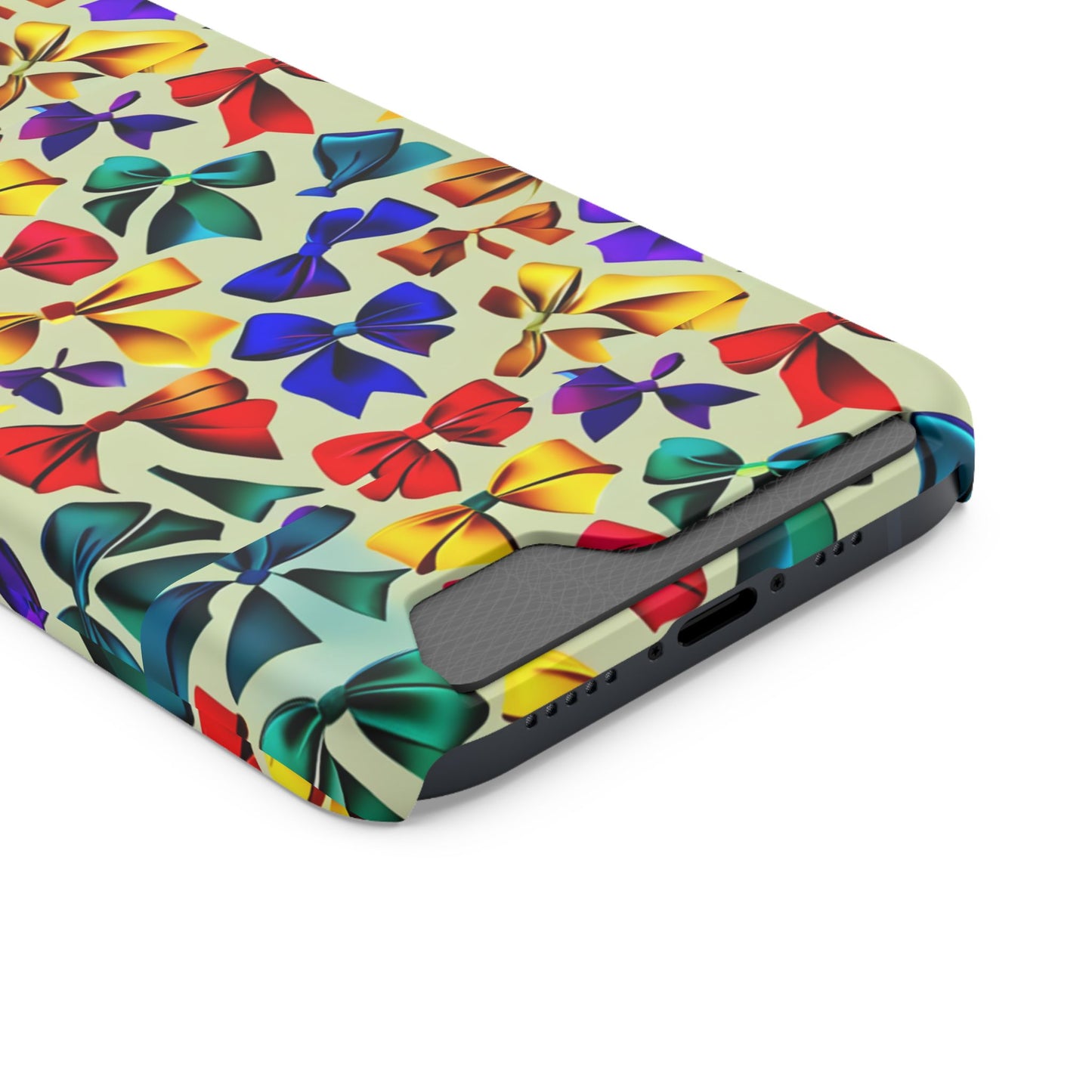 Colorful Bow Pattern Phone Card Case — Slim Wallet Phone Case