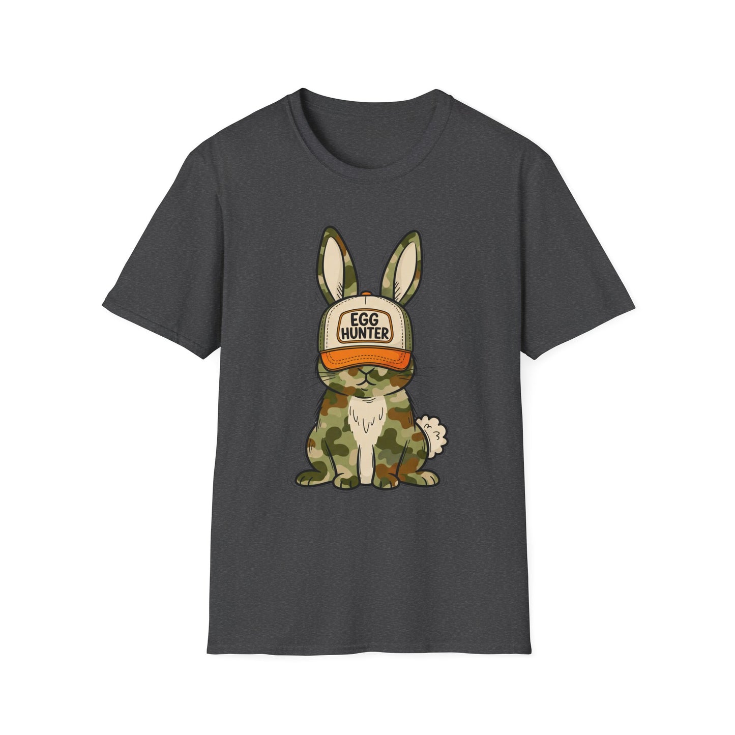 Egg Hunter Bunny T-Shirt — Camouflage Rabbit Graphic Tee for Easter