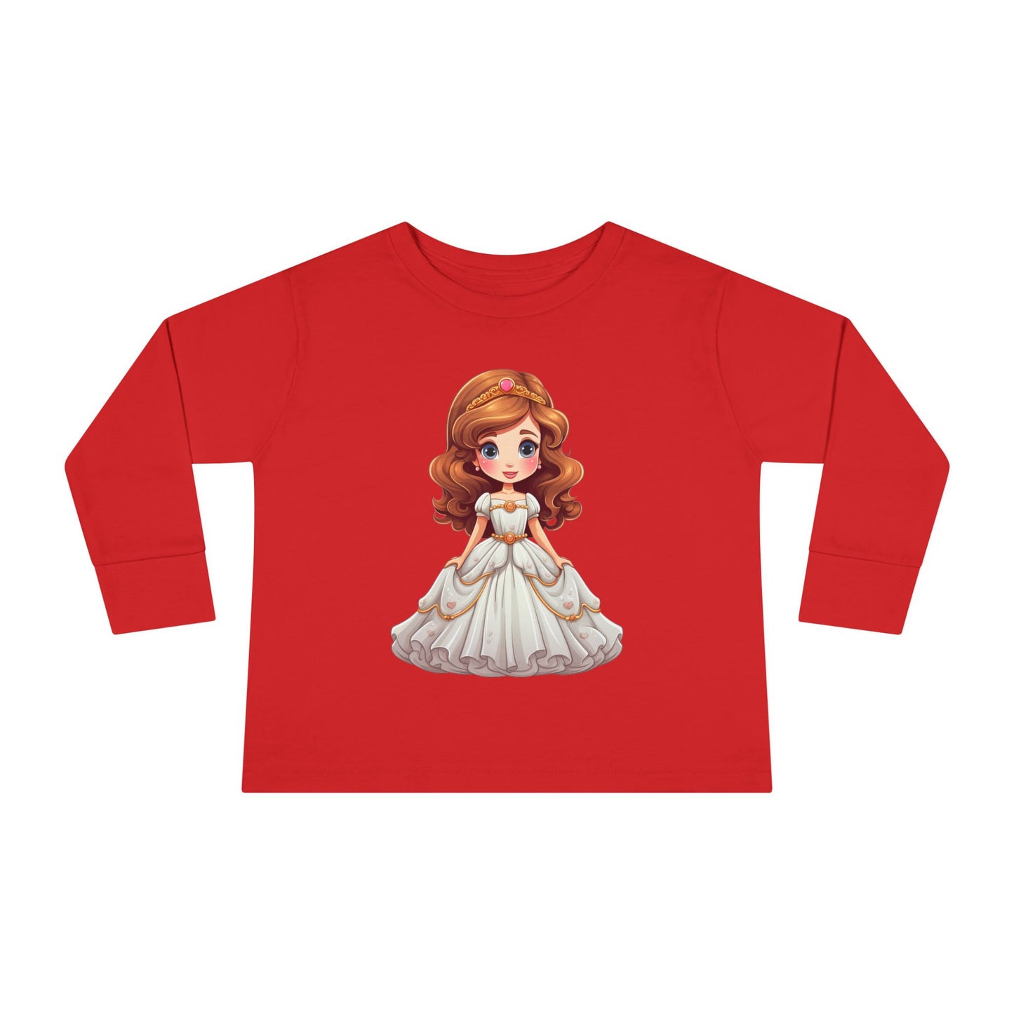 Toddler Princess Long Sleeve Tee, Adorable Girl's Shirt, Birthday Gift, Dress Up Tee, Toddler Top, Cute Graphic Tee